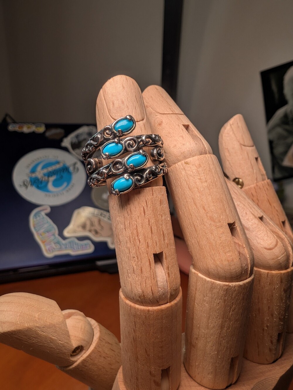 Carolyn Pollack Relios Turquoise Sterling Silver Ring Size 9